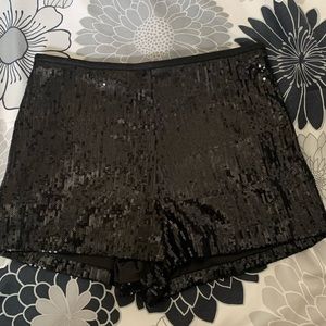 Black sequin shorts